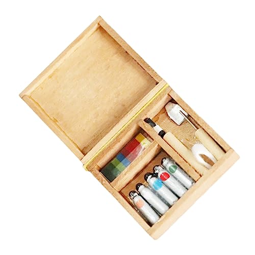 Milisten 1 Stück Packung Mini Pigment Box Mini-tischdekoration Mini-Dekoration Holz von Milisten