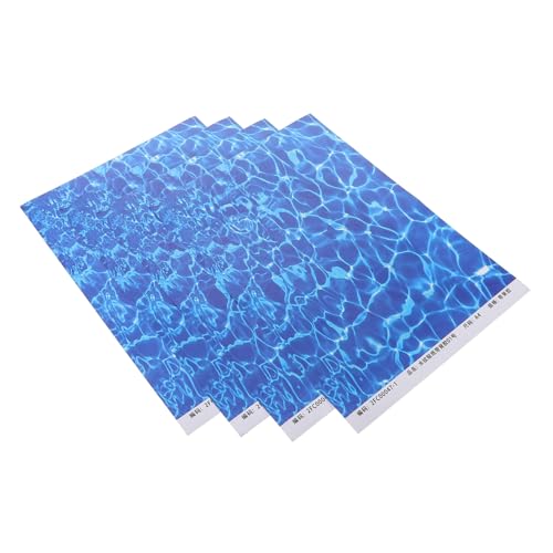 Milisten 10 Blatt Aufkleber Mit Simulierter Wassertextur Meerestapete Schwimmbadhintergrund Bastelpapier Poster Papier Plastik Blue von Milisten
