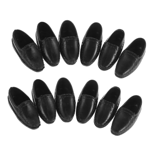 Milisten 10 Paare Miniatur Puppenschuhe Prinz Modellschuhe Zubehör Glatte Kanten Tragbar Vielseitig für Puppenhaus Dekoration und Puppenkleidung von Milisten