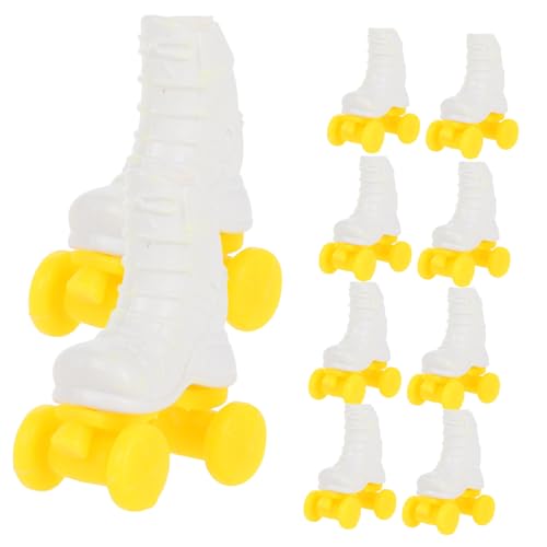 Milisten 10 Paare Teiliges Miniatur Rollschuhe Weiß Detaillierte Puppenhaus Deko Winzige Hauszubehör Charmante Rollschuhe für Puppenkleidung und Miniaturspielzeug Accessoires für Puppen von Milisten