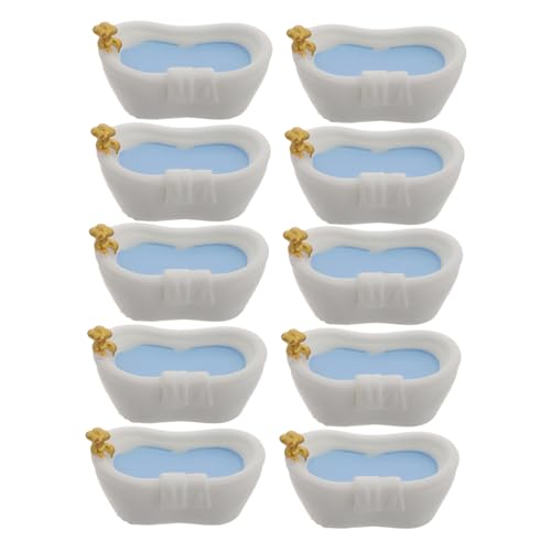 Milisten 10 Stück Babyhausbadewanne Babypollhausbad Mini-Badezimmer Mini Spielzeugwanne Für Puppen Miniaturen Zum Basteln Badewanne Für Babypuppen Zubehör Für Puppenhäuser Plastik Weiß von Milisten