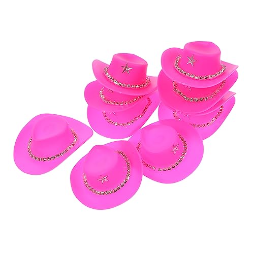 Milisten 10 Stück Cowboyhutspielzeug Kuhmädchenhut Cowgirl Party Gefühlt Cowboyhut für Weiß kleine Hüte Mini-Cowboyhüte zum Basteln kleine Cowboyhüte Miniaturhüte basteln Plastik von Milisten