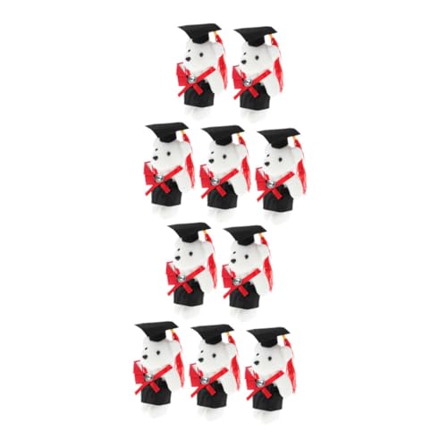 Milisten 10 Stück Graduierte Doktorbär Puppe Abschluss Bär Abschlusstiergeschenk Abschlussdekor Abschluss-blumenstrauß-zubehör Abschluss Stofftier Abschlussstrauß Polyester von Milisten