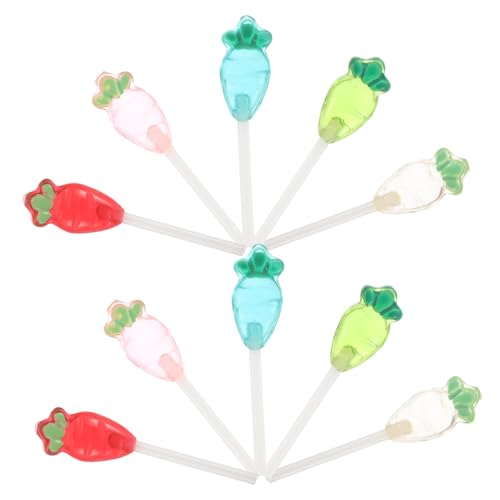 Milisten 10 Stück Lollipop-Modell Feengarten Zubehör Lutscher Dollhouse Decor Mini-Essen Gefälschte Weihnachtssüßigkeiten Miniatur-puppenhaus-lutscher Puppenhauszubehör Plastik von Milisten
