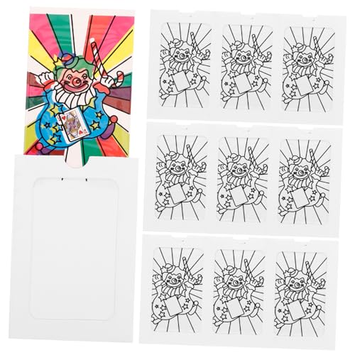 Milisten 10 Stück Male Dein eigenes Puzzle aus zauberkarten Halloween Halloween- Spielkarten-Tricks Bausatz Party Kinderbücher Färben Sie Ihre eigenen Aufkleber Plastik von Milisten