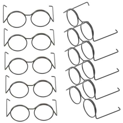 Milisten 10 Stück Metall -Mini -Brille klein realistisch Rahmen Mini-Puppenbrillen-Requisiten Und Mini-Puppensonnenbrille zum Basteln Bastelsonnenbrille für Puppen Black Milisten 10 Stück Metall -Mini -Brille klein realistisch Rahmen Mini-Puppenbrillen-Requisiten Und Mini-Puppensonnenbrille zum Basteln Bastelsonnenbrille für Puppen Black von Milisten
