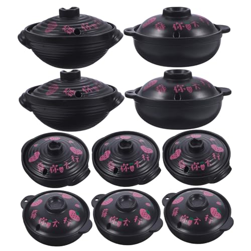 Milisten 10 Stück Mini Auflauftopf Kleine Puppe Zum Kochen DIY Suppe Mini Kochgeschirr Dekorative Simulationspfannen Spielsimulationspfannen Fröhliche Mini Herde Küche Mini Herd von Milisten