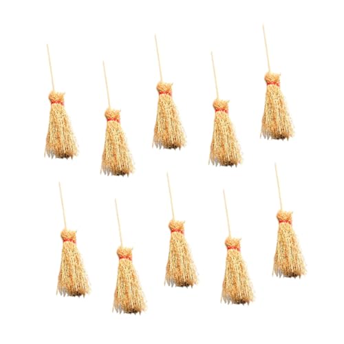 Milisten 10 Stück Mini-Besen-Modell Miniatur-handbesen Puppenhaus Miniaturbesen Mini-Besen- Miniatur-bastelzubehör Minature Besen Mini-hausbesen Besenverzierung Buche Khaki von Milisten