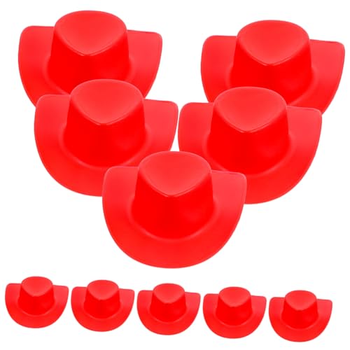 Milisten 10 Stück Mini Cowboy -hutspielzeug Party Hüte Für Miniatur-puppenhüte Western Blau Kinderhut Mädchen Hut Kostüm Schwarz Entzückende Mini-hüte Zum Basteln Rot Plastik von Milisten