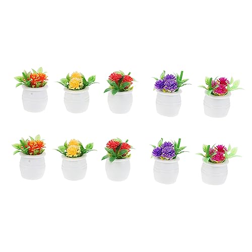 Milisten 10stücke Teiliges Miniatur Pflanzen Für -deko Künstliche Bonsai Figuren Bunten Töpfen Für Mini Garten Und Wohnraumgestaltung von Milisten