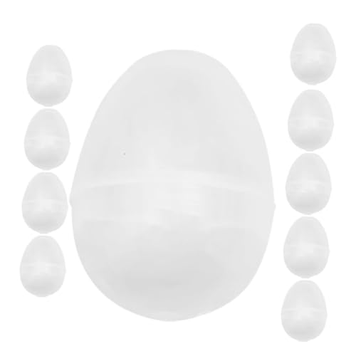 Milisten 10 Stück Ostereier eierfarben ostern Osterkorbfüller Osterparty bevorzugt Lieferungen -Süßigkeiten-Boxen Ostereifeier Gefälligkeiten klares leeres Ei Plastik Transparent von Milisten