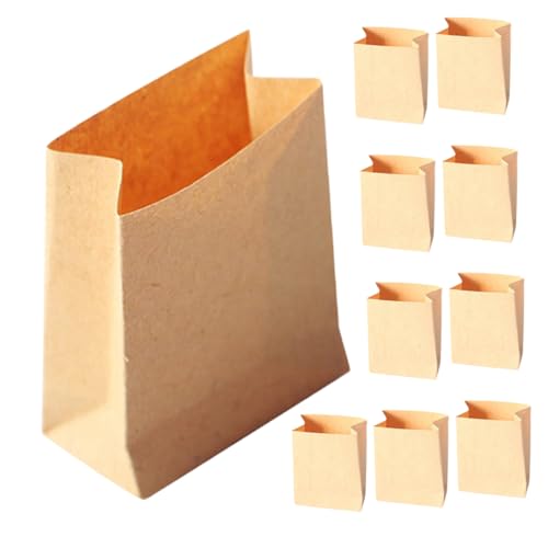 Milisten 10 Stück Puppenhaus-verpackungsbeutel Plätzchentüten Aus Papier Kleine Münzumschläge Mini-Dinge Mini- Kleine Krafttüten Kekstüten Miniatursachen Kraftpapier Light Brown von Milisten