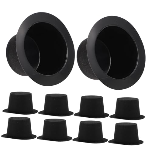 Milisten 10 Stück Puppenhausdekoration Dekorativ Mini-Zylinder-Masse Schneemannmützen Winzig Weihnachten Erwachsene Schneemann-Hut Dekorationen Party Minihüte Zum Basteln Für Black Plastik von Milisten