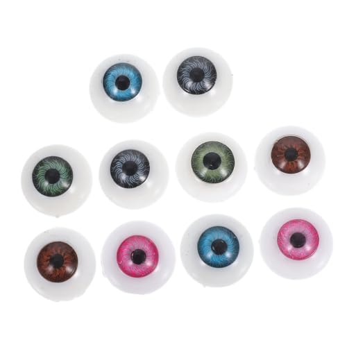 Milisten 10 Stück Puppenkontaktlinse Puppe Augäpfel Bärenhandwerksmaterialien Realistische Spielzeugaugen Puppenaugensammlung Basteln Sie Augen Für DIY Halloween Horror Crafts Plastik von Milisten