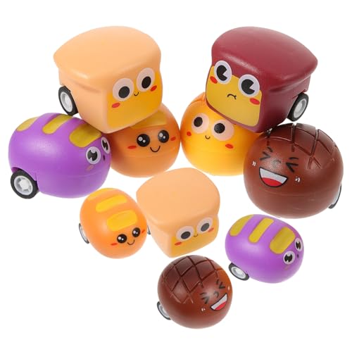 Milisten 10 Stück Teiliges Babyspielzeug Pull Back Spielzeugauto mit Friktionsantrieb Brot Form Mini Autos für Kleinkinder Glatte Oberfläche Farbenfrohe Lernspielzeuge für Geschenk und von Milisten