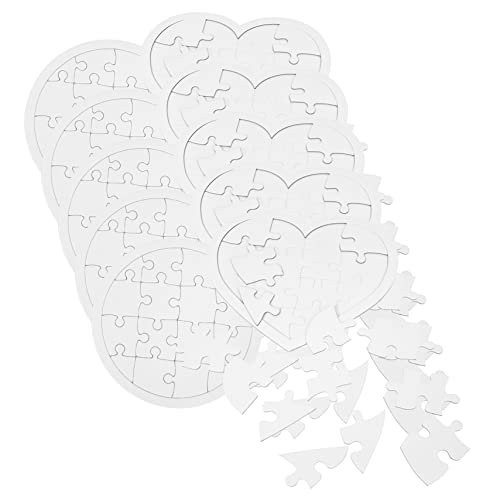 Milisten 10 Stück Teiliges DIY Puzzle für Blanko Puzzles zum Selbstgestalten Rund Herzförmig aus Papier zum Malen und Basteln für Kreative Aktivitäten und Milisten 10 Stück Teiliges DIY Puzzle für Blanko Puzzles zum Selbstgestalten Rund Herzförmig aus Papier zum Malen und Basteln für Kreative Aktivitäten und von Milisten