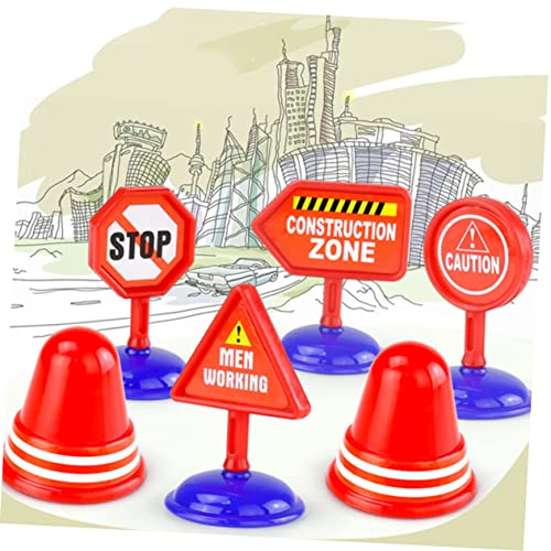 Milisten 10 Stück Teiliges DIY Verkehrszeichen Spielset Straßenleitkegel Vielseitig für Erwachsene für Trainingssimulation Kindergärten Partys und Verkehrsszenenmodelle von Milisten