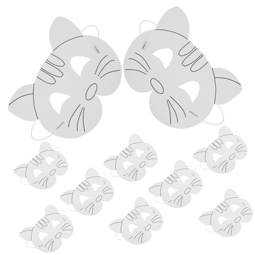 Milisten 10 Stück Teiliges Diy Tiermasken zum Ausmalen für Kreative Bastelmasken für Kindergeburtstag Karneval Schulfeiern und Cosplay von Milisten