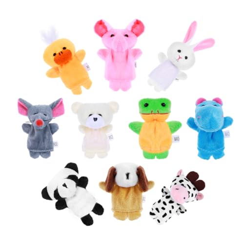 Milisten 10 Stück Teiliges Fingerpuppen Plüschtiere Cartoon Tiere für Kleinkinder Weiche Fingerpuppen zur Beruhigung und Eltern Junge Mädchen Interaktion als Geburtstagsgeschenk für von Milisten