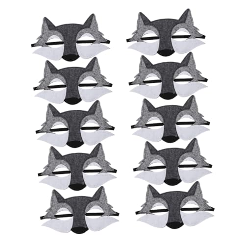 Milisten 10 Stück Teiliges Halbgesichts Wolfmaske aus Atmungsaktivem Vliesfilz Wiederverwendbar Komfortabel für Halloween Tierkostüm Maskerade Cosplay und Partyzubehör Milisten 10 Stück Teiliges Halbgesichts Wolfmaske aus Atmungsaktivem Vliesfilz Wiederverwendbar Komfortabel für Halloween Tierkostüm Maskerade Cosplay und Partyzubehör von Milisten