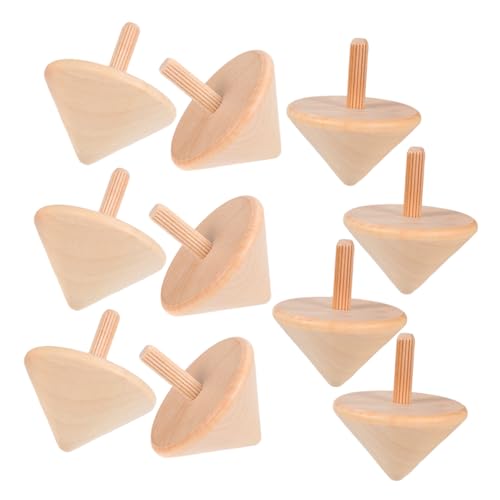 Milisten 10 Stück Teiliges Holz DIY Malset für Naturbelassene Holzspindel Handbemalbare Spielzeuge Kreativität Konzentration und Hand Auge Koordination von Milisten