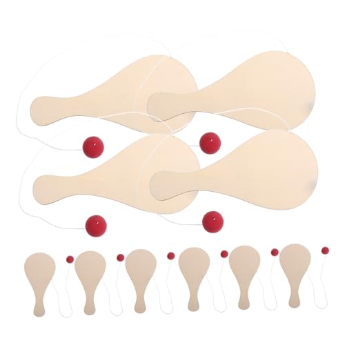 Milisten 10 Stück Teiliges Holz Paddle Ball zum Bemalen DIY Kreativspielzeug für Fördert Feinmotorik Hand Augen koordination und Kreatives Denken Langlebig für Indoor Outdoor Spiel für von Milisten
