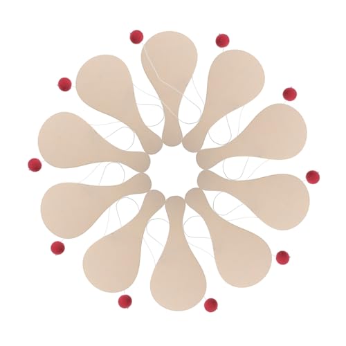 Milisten 10 Stück Teiliges Holzpaddle Ball Spiel zum Bemalen DIY Bastelset für Kreatives Malspielzeug für Jungen und Mädchen Fördert Koordination und Farberkennung Geschenk für Geburtstag von Milisten