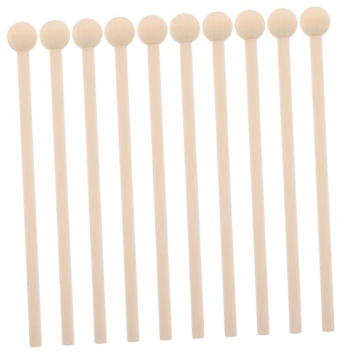 Milisten 10 Stück Teiliges Holzschlägel für Runde Kopf Perkussionsstäbe für DIY Musikinstrumente Spielzeugzubehör und Rhythmusentwicklung für Kreative Projekte und Musikunterricht von Milisten