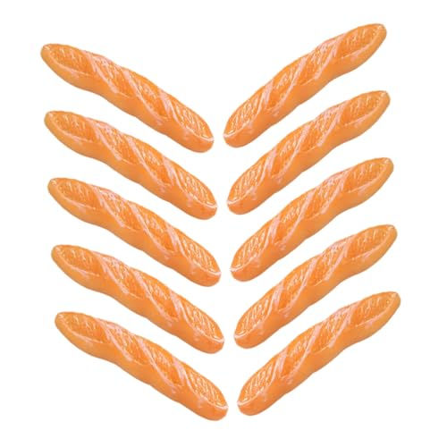 Milisten 10 Stück Teiliges Mini Brotmodelle Künstliche Baguette Deko Realistisch Puppenhaus Miniatur Deko für Mini Bäckerei Tischdekoration Shop Requisite von Milisten