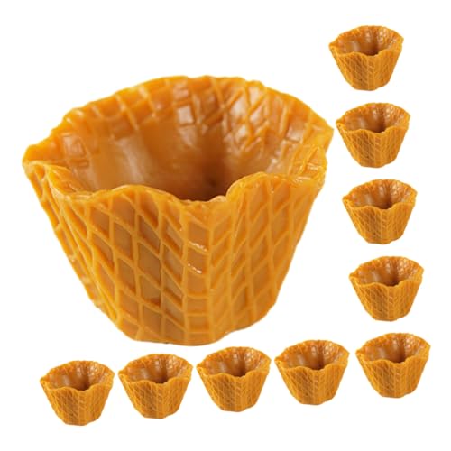 Milisten 10 Stück Teiliges Mini Eiscreme Tüten Realistische DIY Charms für Haarclips und Bastelprojekte Detailreich Gestaltete Langlebige EIS Tüten Dekoration für Puppenhaus und von Milisten