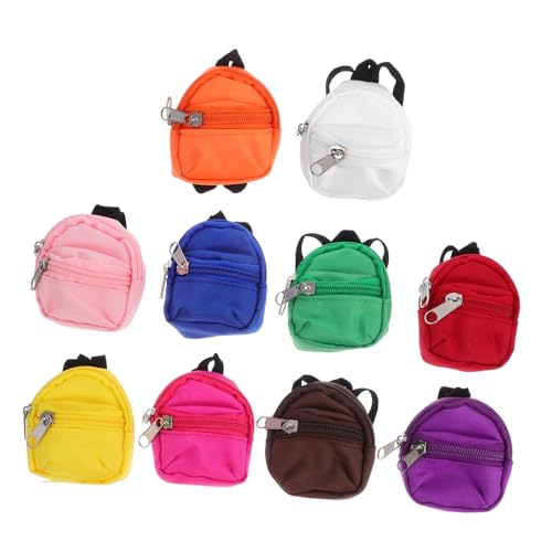Milisten 10 Stück Teiliges Mini Rucksack für Puppen mit Praktischem Reißverschluss Niedliche Mini Schulranzen für Vielseitiges Puppenzubehör für Rollenspiele und Fantasievolles von Milisten