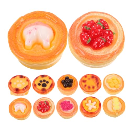 Milisten 10 Stück Teiliges Miniatur-Eier-Tart-Modell Realistische Harz-dessertspielzeuge Miniatur-küchenzubehör für Kinderküche Puppenhaus-deko für Tee-Partys und DIY von Milisten