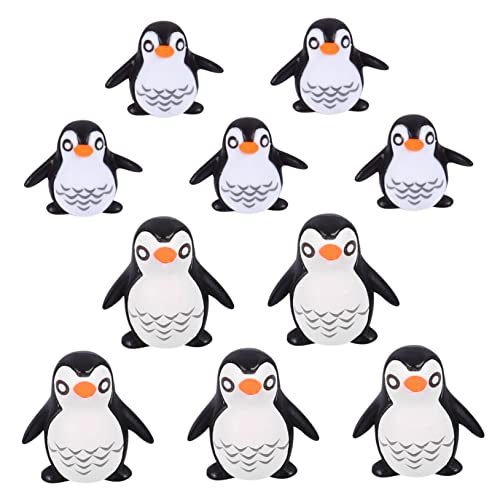Milisten 10 Stück Teiliges Miniatur Pinguin Figuren Kunstharz Niedliche Dekoration für Puppenhaus und Kinderspielzeug für Bildung und Sammlung von Milisten