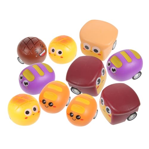 Milisten 10 Stück Teiliges Pull Back spielzeugauto Brotform mit Friktionsbetriebenem Rückzugsmotor Glatte Oberfläche Bunte Cartoon Designs als Party mitgebsel für Kleinkinder Mädchen von Milisten