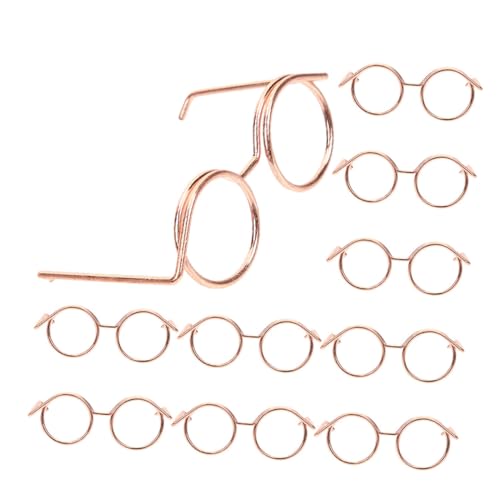 Milisten 10 Stück Teiliges Puppenbrillen Metall Mini Runde Rahmenlose Eyeglasses für Puppenhaus Modische Langlebige Accessoires zum Ankleiden und Dekorieren von Mini Puppen in Roségold Milisten 10 Stück Teiliges Puppenbrillen Metall Mini Runde Rahmenlose Eyeglasses für Puppenhaus Modische Langlebige Accessoires zum Ankleiden und Dekorieren von Mini Puppen in Roségold von Milisten