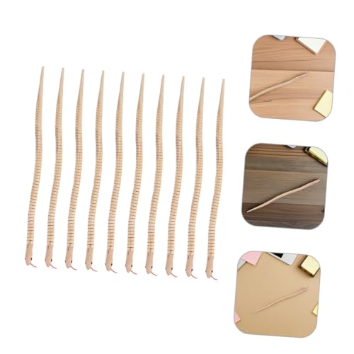 Milisten 10 Stück Teiliges Realistische Holzschlangen Figuren Flexibel Natürliches Holz Tiermodell DIY für Geburtstagsmitbringsel Halloween Deko und Lernspiel von Milisten