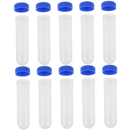 Milisten 10 Stück Teiliges Set Kunststoff Testtuben für Mischröhrchen für Experimente und Rollenspiele Praktischer Aufbewahrungsbehälter für Nähnadeln und Wissenschaftliche Aktivitäten von Milisten