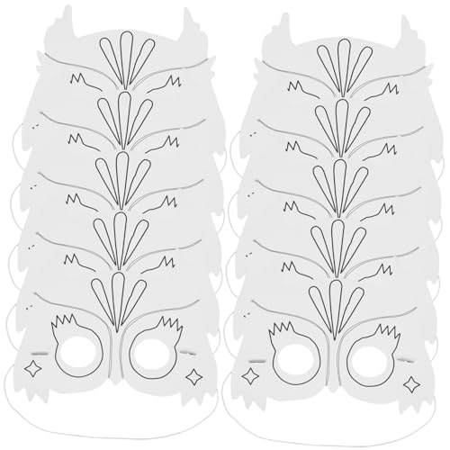 Milisten 10 Stück Teiliges Unbemalter Tiermasken zum Ausmalen Diy Papierschnitzmasken für Kunstprojekte und Partys Eulenform von Milisten