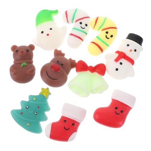 Milisten 10 Stück Teiliges Weihnachts-Squeeze Weichem TPR Lustige Cartoon-schneemann Weihnachtsbaum-Designs Stressabbau und Wahrnehmung Kompakt und Wiederverwendbar Weihnachtsdeko und von Milisten