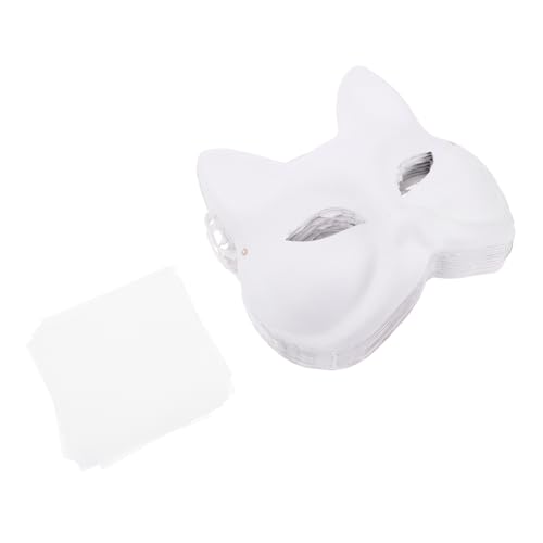 Milisten 10 Stück Teiliges Weiße Unbemalte Fuchs-masken aus Papierpulp mit Weißen Augen-netzen DIY Blanko Halloween Gesichtsmaske zum Bemalen und Kreativen Gestalten Sichere Cosplay Milisten 10 Stück Teiliges Weiße Unbemalte Fuchs-masken aus Papierpulp mit Weißen Augen-netzen DIY Blanko Halloween Gesichtsmaske zum Bemalen und Kreativen Gestalten Sichere Cosplay von Milisten