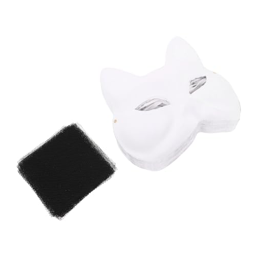 Milisten 10 Stück Teiliges Weiße Unbemalte Fuchsgesicht-papiermasken mit Schwarzen Netzstoff-augenabdeckungen Leichte Halbe Tierkostüm-masken zum Bemalen für Karneval Halloween und Milisten 10 Stück Teiliges Weiße Unbemalte Fuchsgesicht-papiermasken mit Schwarzen Netzstoff-augenabdeckungen Leichte Halbe Tierkostüm-masken zum Bemalen für Karneval Halloween und von Milisten