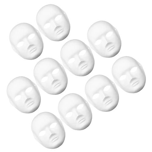 Milisten 10 Stück Weiße DIY Papiermasken zum Bemalen Leichte Kostüm Masken für Karneval Maskenball Cosplay und Halloween Unbemalt für Erwachsene Vielseitige Party Accessoires von Milisten