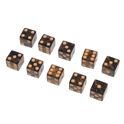 Milisten 10 Stück Würfel Forderung Spiel einseitig Punkt sechs Acryl Schwarz von Milisten