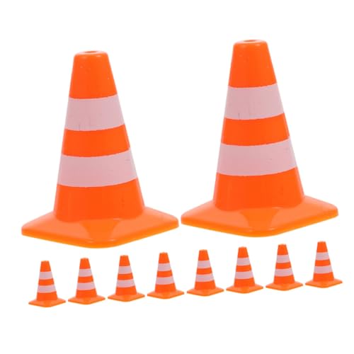 Milisten 10 Stück Zubehör für Leitkegel Konstruktion Mini Straßenkegel Zapfen Straßensperre klein BAU Verkehrszeichen Hilfsmittel für den Schulunterricht pp Orange von Milisten