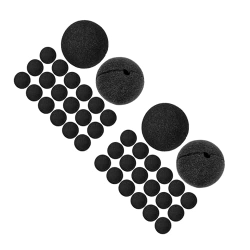 Milisten 100 Stck. Schwarze Schwamm Clownnasen Langlebige Einfache Anbringung Einheitsgröße für Erwachsene für Halloween Weihnachten Kostümpartys und Bühnenauftritte von Milisten