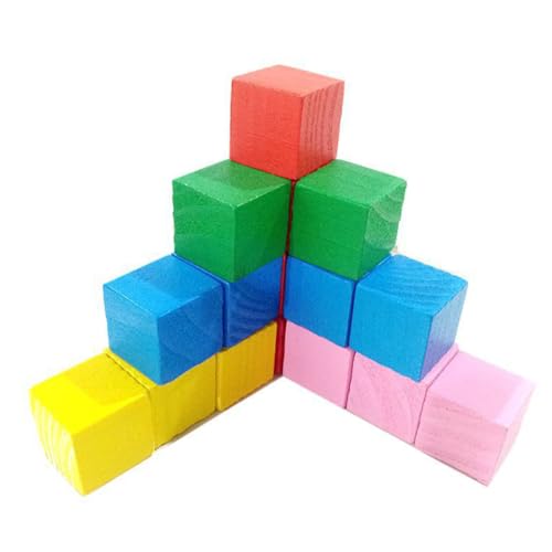 Milisten 100 Stück Bausteine ​​Lehrmittel Bauen Für Bausteinspielzeug quadratischer Holzblock Kleiner Holzwürfel Bastelwürfel aus Holz Kleiner Block Bambus von Milisten