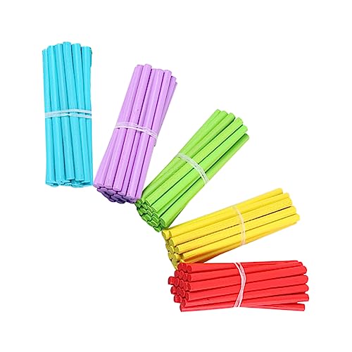 Milisten 100 Stück Bunte Zählstäbe für Holzspielzeug zur Mathematischen Vorschulen für Addition Subtraktion und Geometrische Formen von Milisten