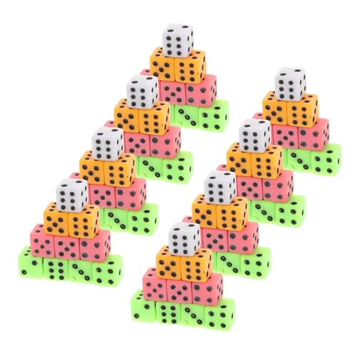 Milisten 100 Stück Farbige Würfel Mini-würfel Würfel Mit Quadratischen Ecken Sechsseitiger Würfel Mathe Lernwürfel Mathe-lehrwürfel Kleine Spielwürfel Mini-spielwürfel Taschenwürfel Acryl von Milisten