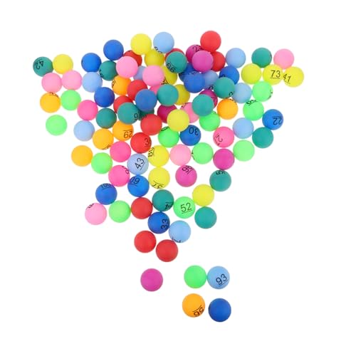 Milisten 100 Stück Farbkugeln Und Gewinnbälle Bingo-Zahlen Game Night Accessoires Bälle Ziehen Zahlen-Bingo Bingo-preise Gewinnspielkugeln Tombola-kugelnummern Verkaufsautomatenkugeln Pp von Milisten