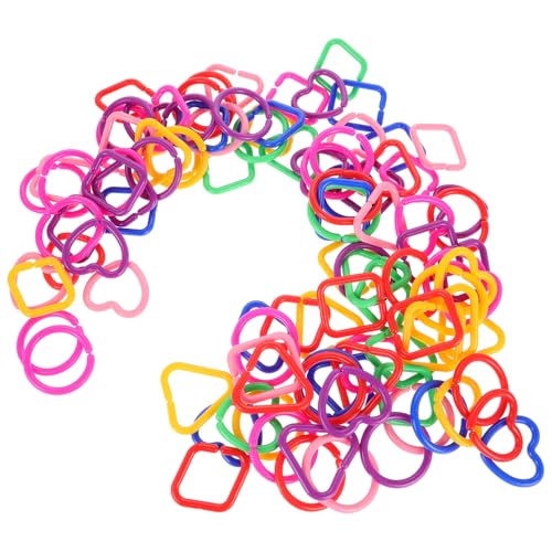 Milisten 100 Stück Geometrische Schnallen Kettenring Clips Geometrische Form Kettenglieder Verbindungsketten Glieder Kettenglied Kunststoff von Milisten